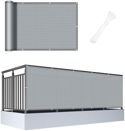 Cool Area Balcony Privacy Screen Fence UV Protection, 3'x16', Grey by CoolArea
