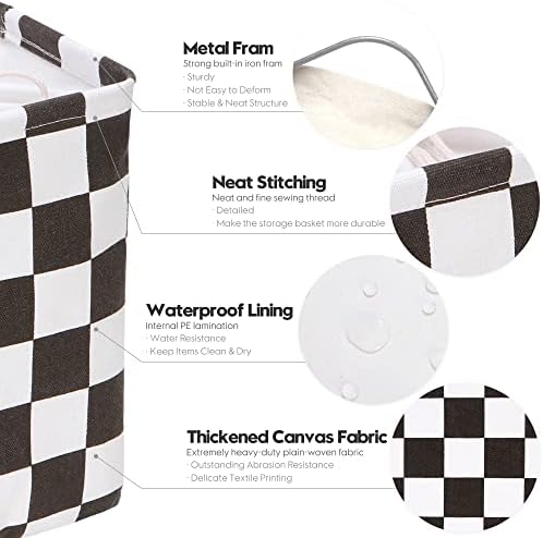 Hinwo Collapsible Canvas Storage Cubes with Handles, 11-Inch, 3-Pack - Image 5