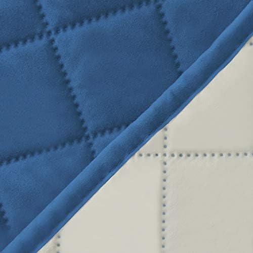 Easy-Going Reversible Couch Cover, Small Chair, Blue/Ivory - Image 6