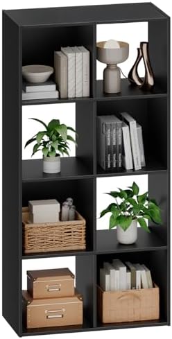 Sweetscripe Modern Cube Bookcase, Open Storage Shelf for Home Office, Black by Sweetcrispy