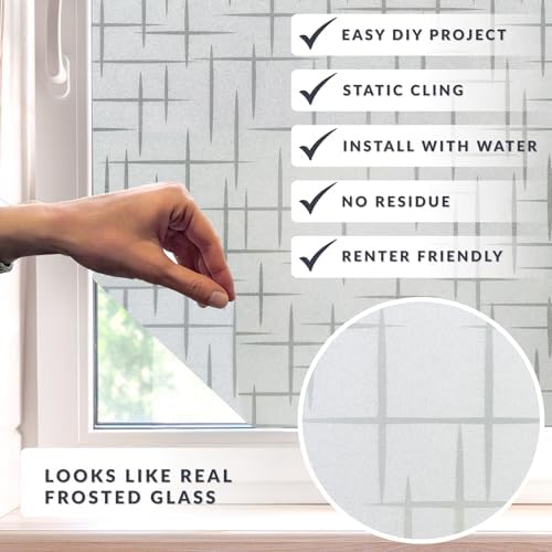 Retro Frost Light Effects Window Privacy Film by Artscape - Decorative Frosted Glass Design, Static Cling, Blocks Views, Not Light, UV Protection, Durable in Heat, Cold, and Humidity - 17.72 x 72 Inch - Image 2