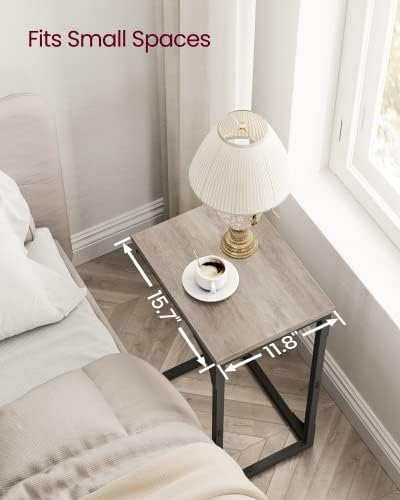 VASAGLE C-Shaped End Table Set of 2, Small Sofa Side Table with Metal Frame - Image 3