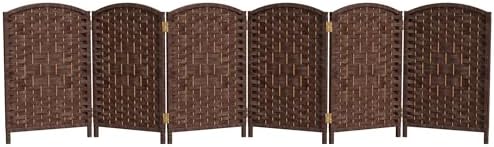 Red Lantern 2 ft. Short Diamond Weave Fiber Folding Screen - Dark Mocha - 6 Panel by RedLantern