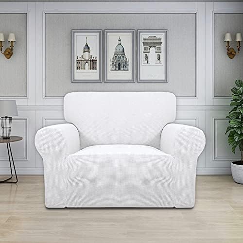 Easy-Going Stretch Oversized Chair Slipcover with Arm Washable Snow White - Image 2