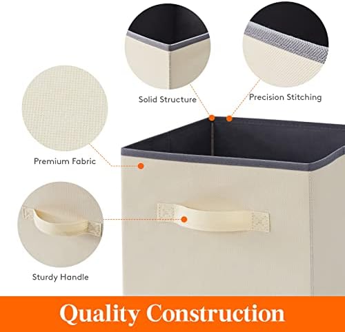 Lifewit Storage Cubes, 11 Inch Organizer Bins, 18L Beige, 6 Packs - Image 3