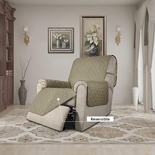 Easy-Going Reversible Couch Cover, Recliner 22 in, Beige/Beige - Image 2
