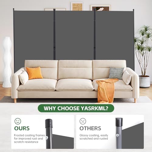 3 Panel Folding Room Divider, Sturdy Frame Freestanding Wall Divider - Image 2