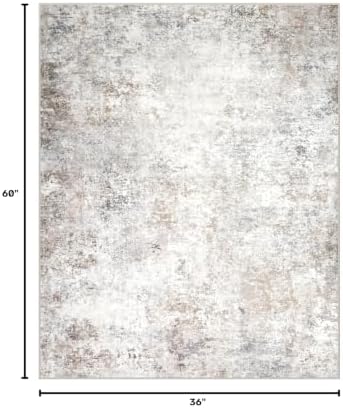 Beige Grey Washable Rugs 3x5 Area Rugs for Living Room,Bedroom,Dining Room - Image 2