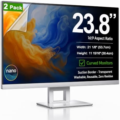 2 Pack 23.8" Nano Suction Privacy Screen for Computer Monitor by Pozlle