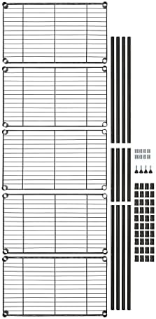 Amazon Basics 5-Shelf Multipurpose Adjustable Steel Garage Shelving Unit, Storage Rack for Kitchen, 200 lbs Per Shelf, Easy Assembly, 13.4"D x 23.2"W x 60"H, Black - Image 7