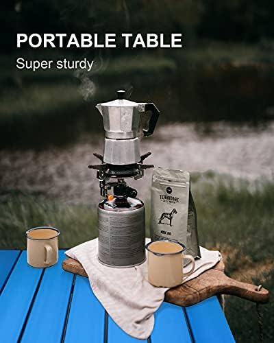 MSSOHKAN Camping Table Folding Portable Camp Side Table Aluminum Lightweight Carry Bag Beach Outdoor Hiking Picnics BBQ Cooking Dining Kitchen Blue Small - Image 4