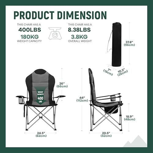 OUTSIDER Portable Folding Lawn Chair with Rear Storage Pocket - Image 3
