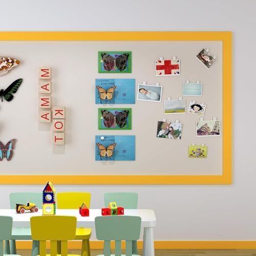 YENHOME Yellow Wallpaper Border Peel and Stick Mirror Frame Border Removable Waterproof Wallpaper Trim for Bathroom Kids Bedroom Bulletin Board Yellow Sticker for Bulletin Board Decoration 3"X236" - Image 2