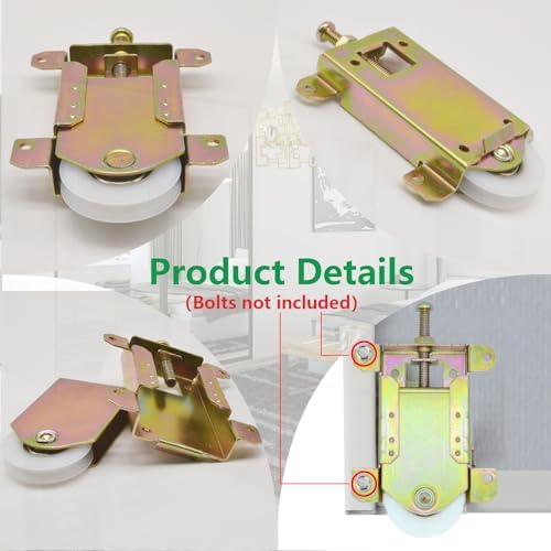 Sliding Mirror Closet Door Rollers Replacement Hardware Fits Contractors Part #W8020C Wardrobe Doors Wheels, 2-5/16" Vertical H.C., 1-1/2" Nylon Concaved Ball Bearing Wheel, 2 Pack - Image 6