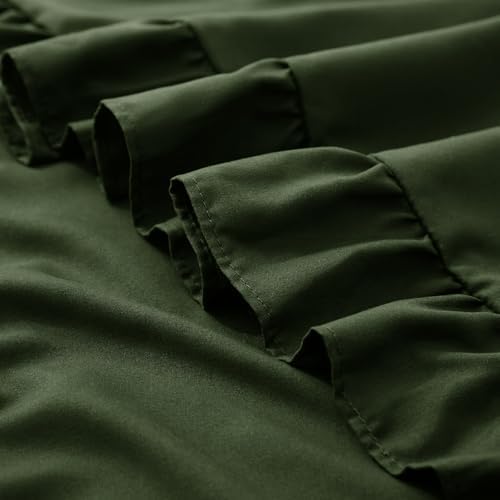 KKJIAF 2 Pack Ruffle Pillow Cases 20x20 Inches, Olive Green - Image 7