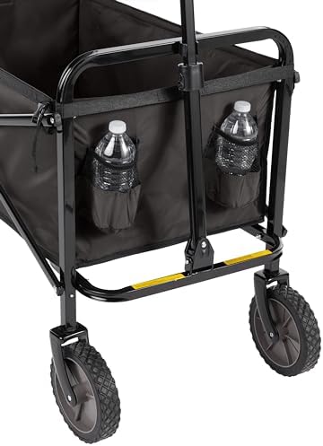 Amazon Basics Collapsible Heavy Duty Utility Wagon for Outdoor Sports, Camping, Garden, and Shopping, 265 Pounds Capacity, 27.6 x 40.9 x 20 inches, Black - Image 4