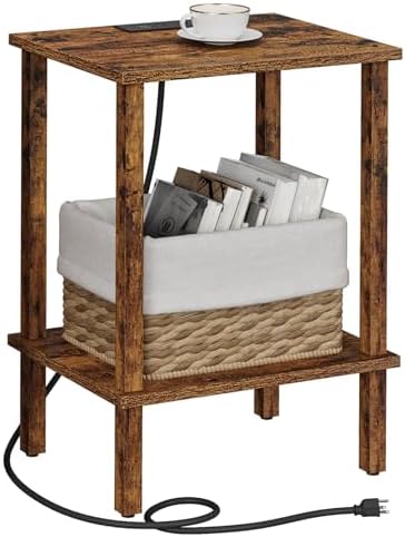 TUTOTAK End Table with Charging Station, Side Table, Nightstand by ChoosetutotakFurnitureBuildYourCozyHome