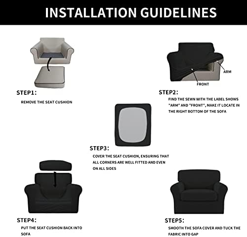 Easy-Going 2 Pieces Stretch Sofa Slipcover for Armchair Washable - Image 6