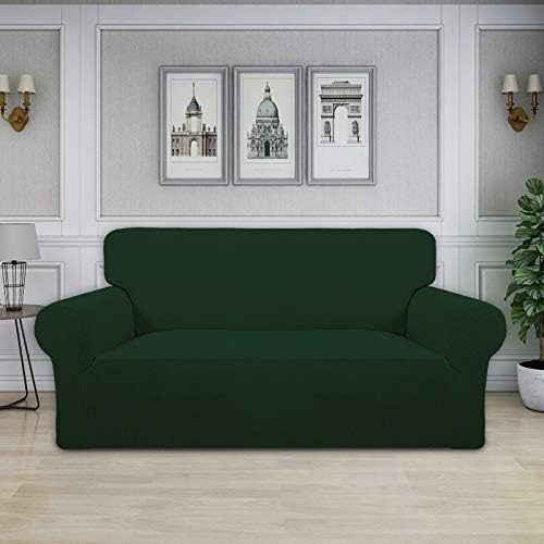 Easy-Going Stretch Oversized Loveseat Couch Covers Washable Dark Green - Image 2