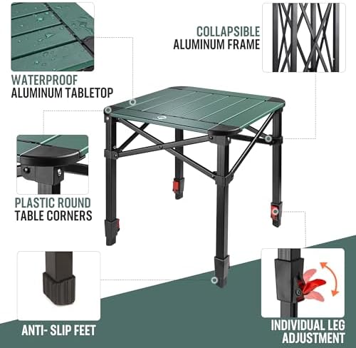 VILLEY Folding Camping Square Table, Portable Aluminum Table, Large - Image 4