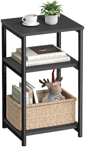 VASAGLE Side Table, Small End Table, Tall Nightstand, Steel Frame by Unknown