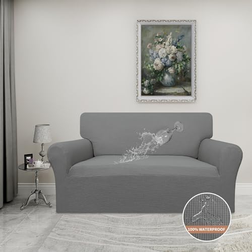 Easy-Going 100% Waterproof Loveseat Couch Cover Stretch Jacquard Sofa Cover - Image 2