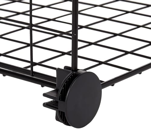 Amazon Basics 4 Cube Wire Grid Storage Organizer, Closet Organizer and Shelves, Stackable, Space-Saving, Easy to Assemble, 14"x14"x14", Black - Image 6