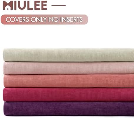MIULEE Cream Chenille Couch Throw Pillow Covers, 18x18 - Image 6