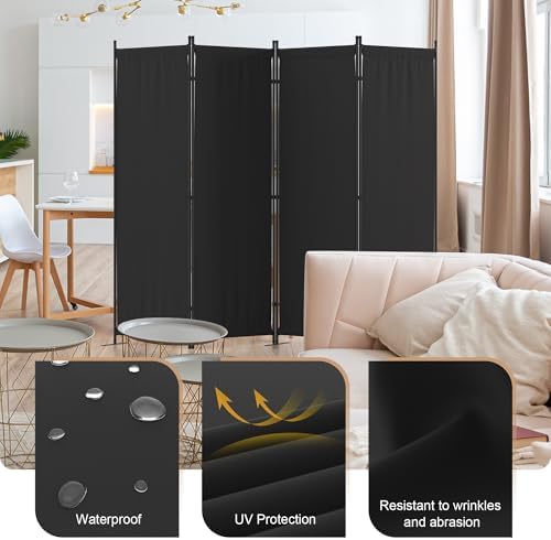 Folding Screen Room Divider 4 Panel for Room Separator 6FT - Image 3