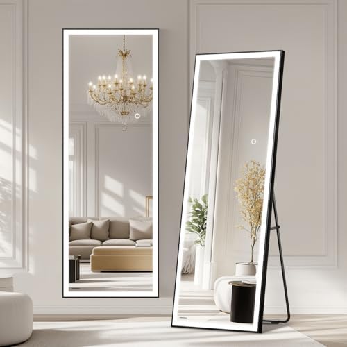 Kosmonia 65"x24" Full Length Mirror, Dimmable 3 Color LED Light by Kosmonia