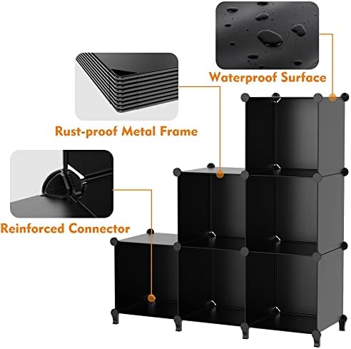 HOMIDEC Closet Organizers and Storage, 16 Cube Storage Organizer, Closet Organizer Bookshelf Cubes Shelves for Clothes, Bedroom, Kids Room, Bathroom, Wardrobe, Garment Racks, Black - Image 5