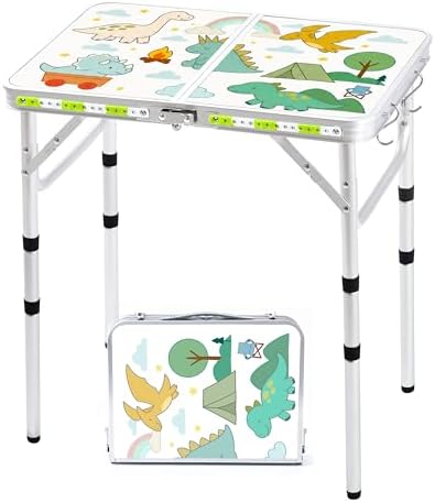 Yriuat Folding Camping Table 2ft Portable Picnic Table, Jurassic Camp by Yriuat