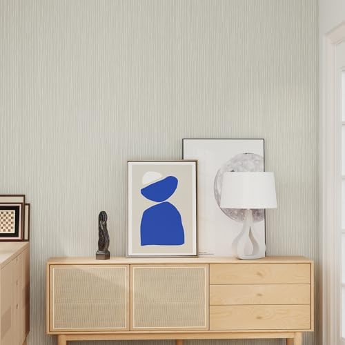 Modern Peel and Stick Wallpaper 17.3" x 78.7" Self Adhesive Wallpaper Textured Neutral Stripe Contact Paper Removable Vinyl Wall Paper for Living Room Bedroom Accent Wall Modern Minimalist Wall Decor - Image 6