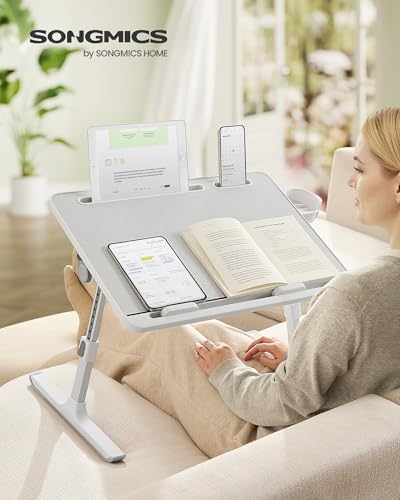 SONGMICS Bed Laptop Desk, Foldable, Adjustable Height, 15.7 x 22 Inches - Image 2