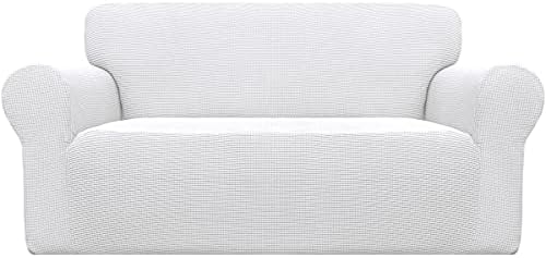 Easy-Going Stretch Loveseat Couch Covers Washable Snow White by Easy-Going