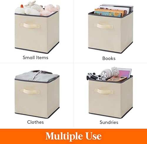 Lifewit Storage Cubes, 11 Inch Organizer Bins, 18L Beige, 6 Packs - Image 5
