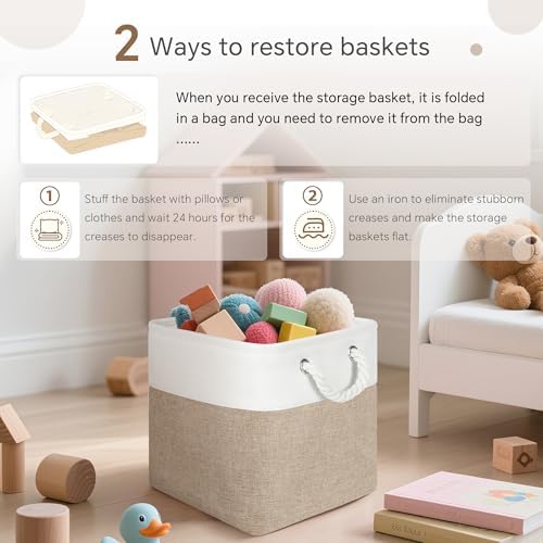 FinishingBo 11 inch Cube Storage Bin with Handles 6 Pack - Image 5