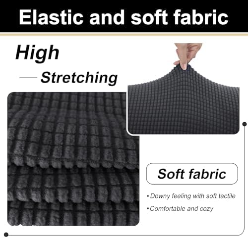 U-NICE HOME 4 Pieces Oversized Stretch Couch Cover Slipcover, Dark Grey - Image 6