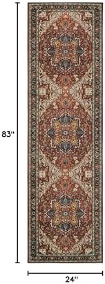 Moynesa Ultra-Thin Washable Runner Rug - 2x7 Low Pile Kitchen Rug Runners for Hallways, Boho Non-Slip Low Pile Indoor Throw Carpet Runner for Living Room Bedroom Bathroom Floor Camper, Brown - Image 2