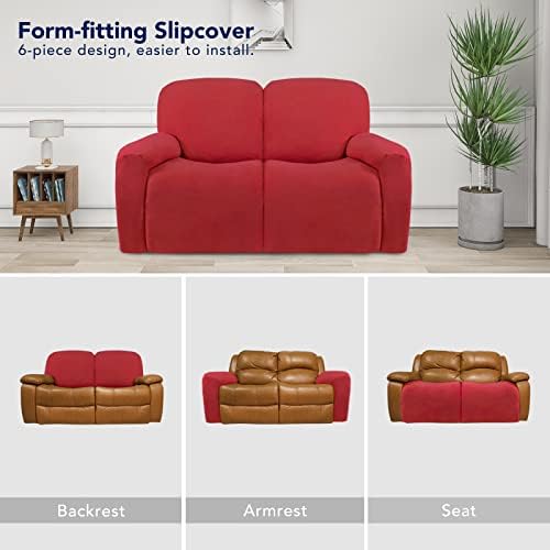 PureFit Super Stretch Loveseat Recliner Sofa Couch Cover with Pocket - Image 4