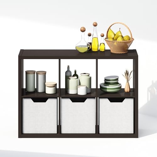 Furinno Cubic Extra Thick 6-Cube Closet Organizers and Storage, Dark Oak - Image 6