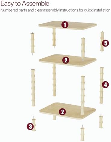 Side Table,Living Room End Tables with 3-Tier,Small Nightstand Table for Small Spaces,Sofa Side,Bedside, Bathroom,Coffee Table,Modern Bedside Table,Stable Frame,Easy Set Up (Rustic Walnut) - Image 7