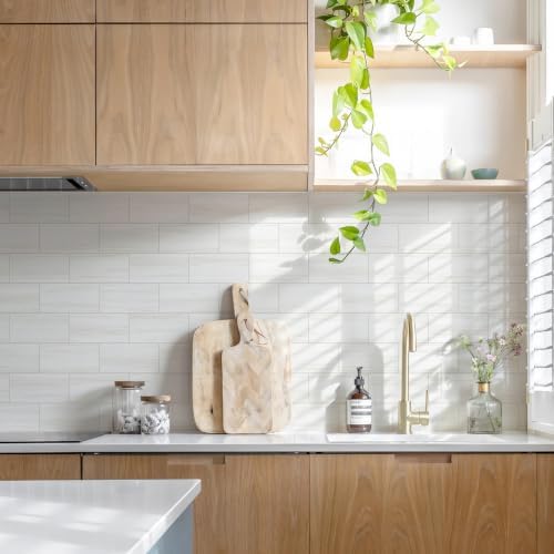 STICKGOO 10-Sheet Backsplash Peel and Stick Subway Tile(Thicker Design, Glossy Dolomite White) - Image 6