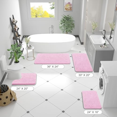 OLANLY Large Bathroom Rugs 70x46, Extra Soft Absorbent Chenille Bath Rugs - Image 2