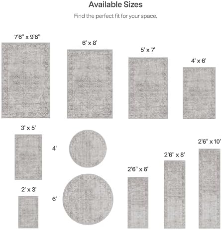 ReaLife Rugs Machine Washable Area Rug Runner - Living Room Bedroom Bathroom Kitchen Entryway Office - Padded Low Pile Stain Resistant Premium - Boho Farmhouse Vintage - Lyle - Beige Ivory 2'6" x 6' - Image 2