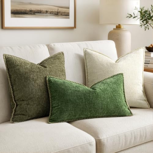 MIULEE Decorative Lumbar Throw Pillow Covers 12x20 Inch Forest Green 2 Pack - Image 5