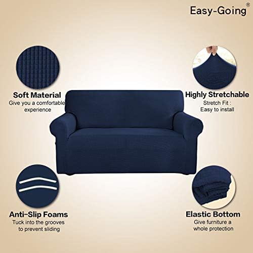Easy-Going Stretch Oversized Sofa Couch Slipcover Washable Navy - Image 4