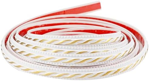 Flexible Molding Trim Wall Trim, 16.4 Feet Self Adhesive Peel and Stick Molding Ceiling Molding, Cabinet Border, Mirror Frame Trim Wall Trim for Home Decor Wall Molding & Trim (White and Gold) by Unknown