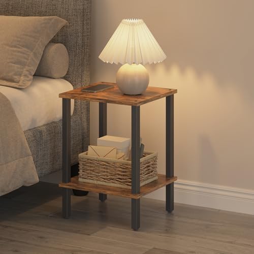 TUTOTAK End Table, Side Table, Nightstand, 2-Tier Storage Shelf - Image 5