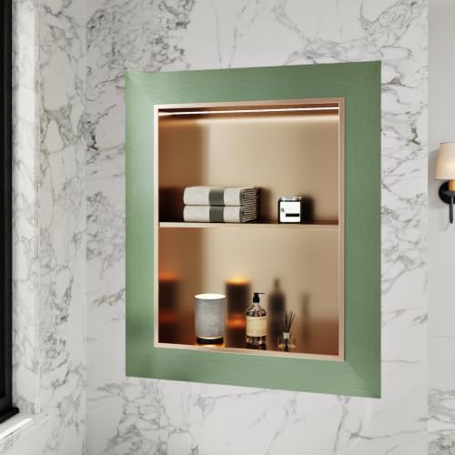 Sage Green Brushed Metallic Wallpaper Border Peel and Stick Trim | Metal Look Mirror Frame Border Self Adhesive Waterproof Contact Paper Bulletin Board Borders Wall Line Bathroom 3.94"x 197" - Image 5
